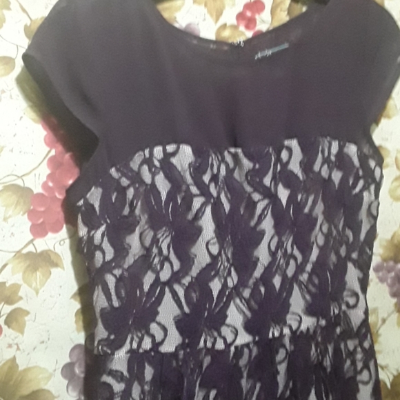 Lace Dress with Cream Slip - Picture 3 of 8